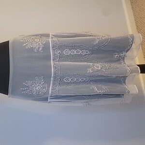 Silver Embellished A-line Midi Skirt